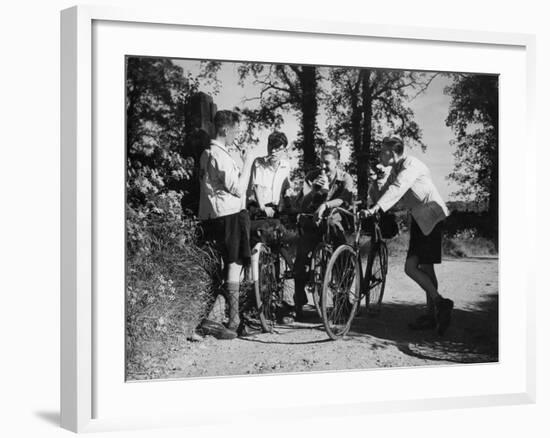 Smoking Cyclists-null-Framed Photographic Print