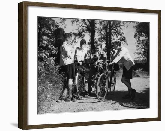 Smoking Cyclists--Framed Photographic Print