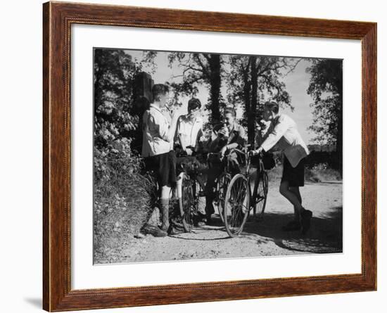 Smoking Cyclists-null-Framed Photographic Print