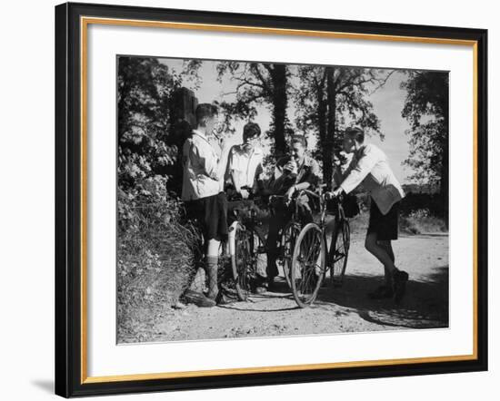 Smoking Cyclists-null-Framed Photographic Print