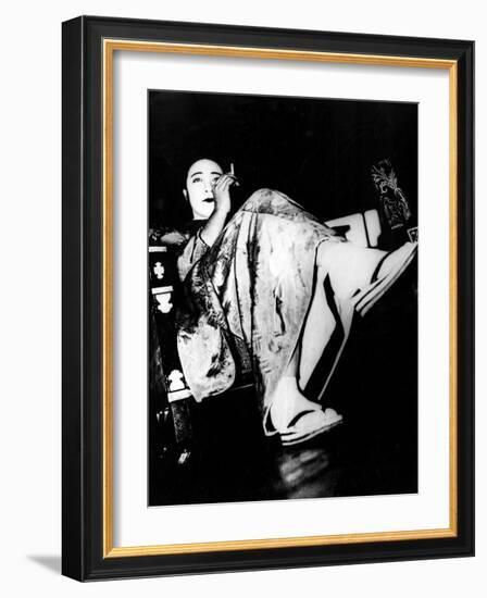 Smoking Geisha-null-Framed Photographic Print