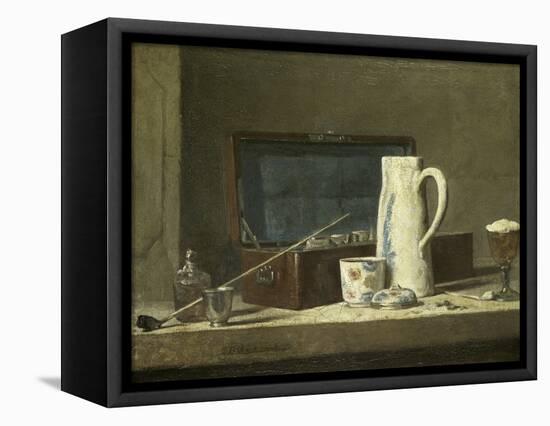 Smoking Kit with a Drinking Pot-Jean-Baptiste Simeon Chardin-Framed Premier Image Canvas