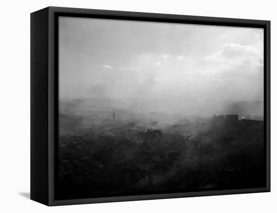 Smoky Sky over Pittsburgh-Margaret Bourke-White-Framed Premier Image Canvas