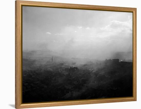 Smoky Sky over Pittsburgh-Margaret Bourke-White-Framed Premier Image Canvas