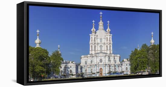 Smolny Cathedral, Saint Petersburg, Russia-Ian Trower-Framed Premier Image Canvas