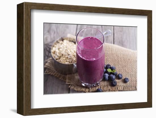 Smoothie with Blueberries and Oatmeal-Elena Veselova-Framed Photographic Print