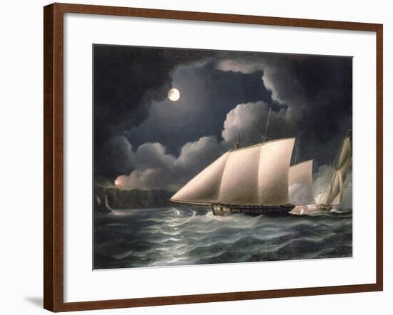 Smugglers and Revenue Cutter-Thomas Buttersworth-Framed Giclee Print