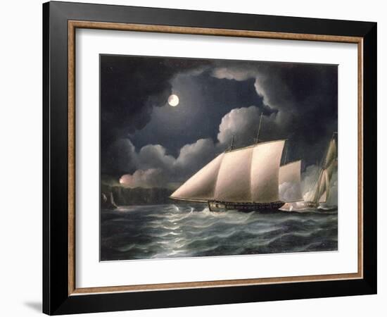 Smugglers and Revenue Cutter-Thomas Buttersworth-Framed Giclee Print