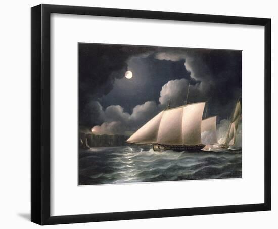 Smugglers and Revenue Cutter-Thomas Buttersworth-Framed Premium Giclee Print