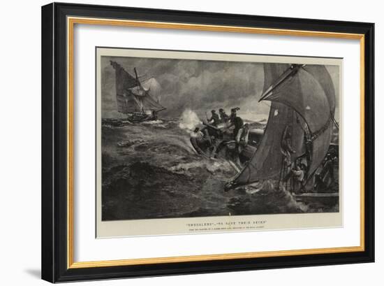 Smugglers, To Save their Necks-Charles Napier Hemy-Framed Giclee Print
