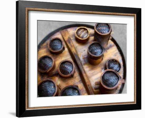 Snack Food in Bamboo Containers, Three Gorges, Yangtze River, China-Keren Su-Framed Photographic Print