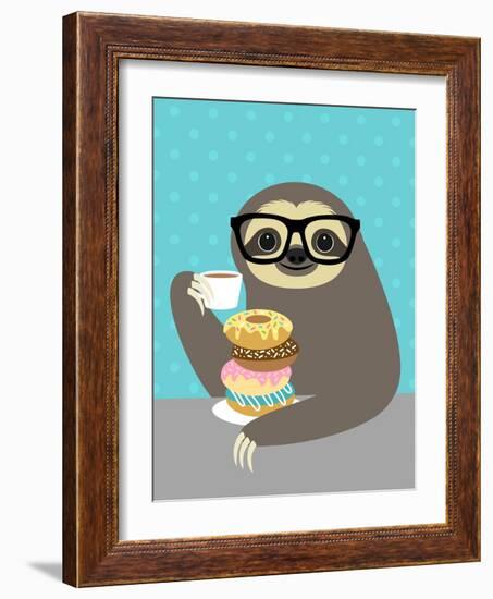 Snacking Sloth-Nancy Lee-Framed Art Print