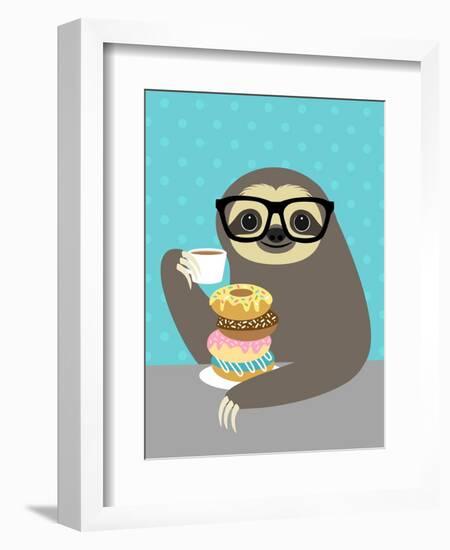 Snacking Sloth-Nancy Lee-Framed Premium Giclee Print