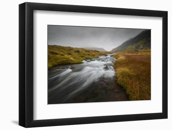 Snaefellsness, National Park, Glacial river flowing through mossy tundra, Iceland, Polar Regions-Jon Reaves-Framed Photographic Print