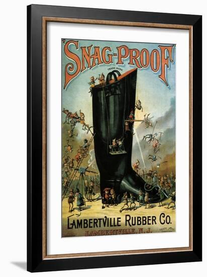 Snag-Proof Boots, Lambertville Rubber Co., c.1890-null-Framed Giclee Print