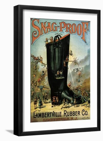 Snag-Proof Boots, Lambertville Rubber Co., c.1890-null-Framed Giclee Print