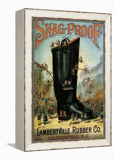 Snag-Proof Boots, Lambertville Rubber Co., c.1890-null-Framed Premier Image Canvas