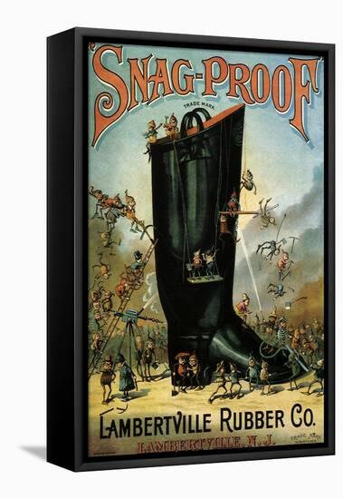 Snag-Proof Boots, Lambertville Rubber Co., c.1890-null-Framed Premier Image Canvas