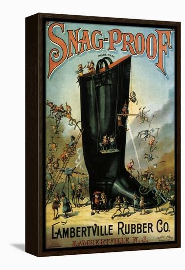 Snag-Proof Boots, Lambertville Rubber Co., c.1890-null-Framed Premier Image Canvas