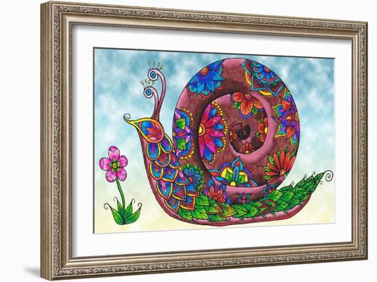 Snail Coloured-Delyth Angharad-Framed Giclee Print