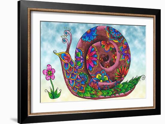 Snail Coloured-Delyth Angharad-Framed Giclee Print