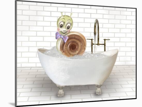 Snail In Bathtub-Matthew Piotrowicz-Mounted Art Print