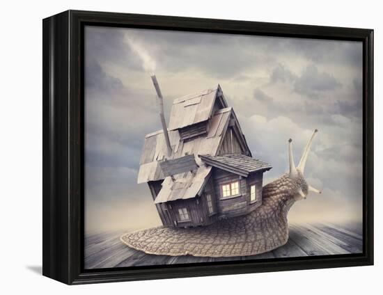 Snail with a Shell House-egal-Framed Premier Image Canvas