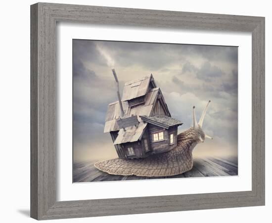 Snail with a Shell House-egal-Framed Photographic Print