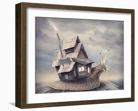 Snail with a Shell House-egal-Framed Photographic Print