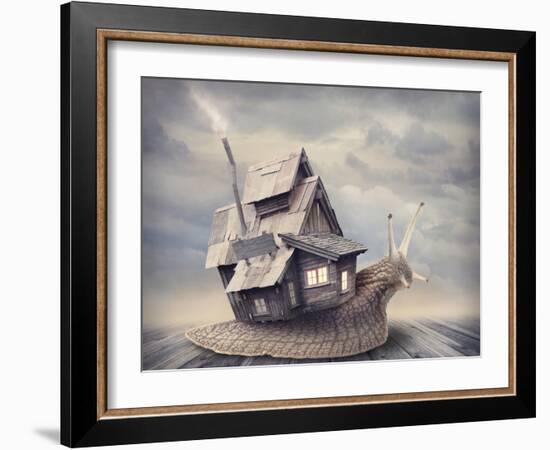 Snail with a Shell House-egal-Framed Photographic Print