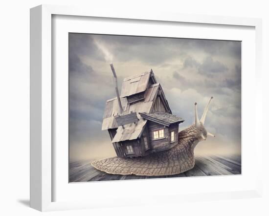 Snail with a Shell House-egal-Framed Photographic Print