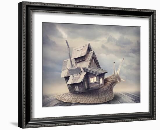 Snail with a Shell House-egal-Framed Photographic Print