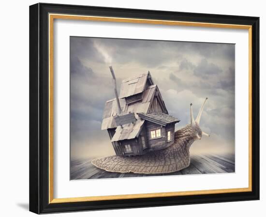 Snail with a Shell House-egal-Framed Photographic Print