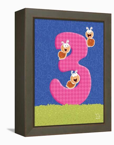Snaily 3-Blue Fish-Framed Stretched Canvas
