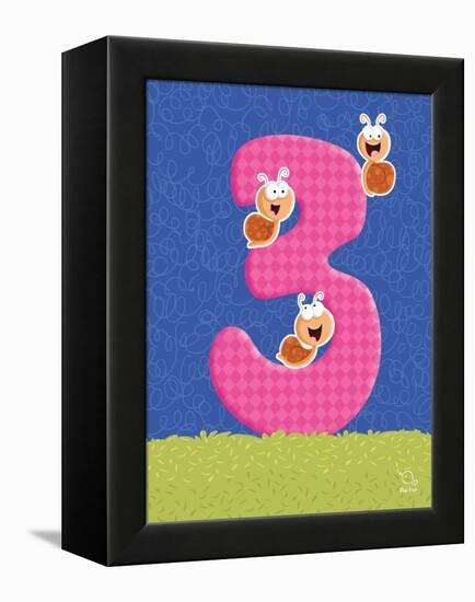 Snaily 3-Blue Fish-Framed Stretched Canvas