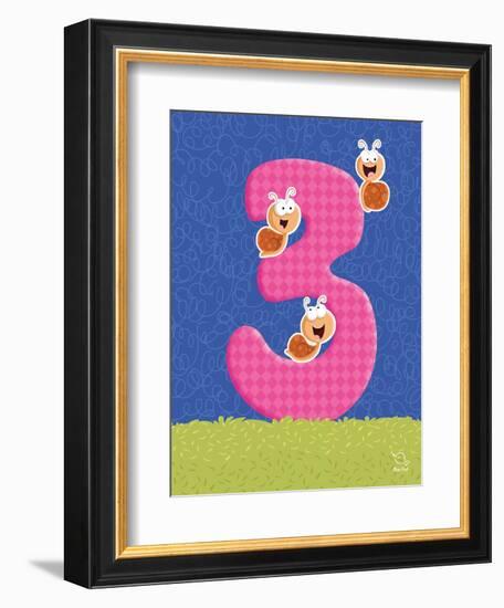 Snaily 3-Blue Fish-Framed Art Print