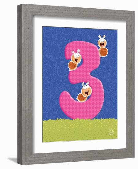 Snaily 3-Blue Fish-Framed Art Print