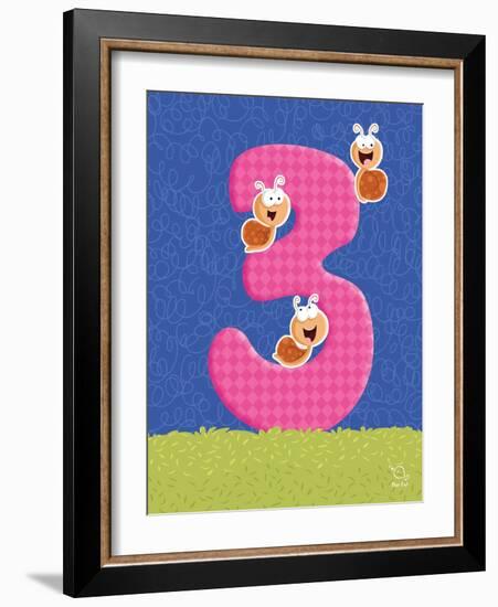 Snaily 3-Blue Fish-Framed Art Print