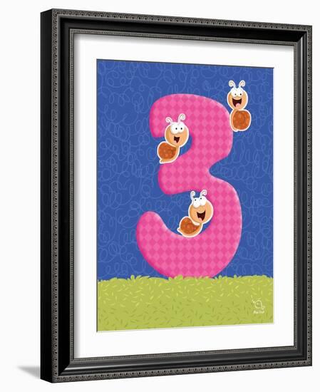 Snaily 3-Blue Fish-Framed Art Print