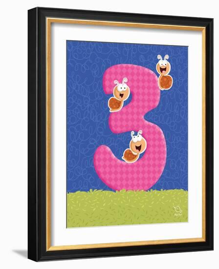 Snaily 3-Blue Fish-Framed Art Print