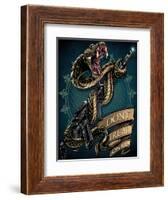 Snake and Rifle T-Shirt Template-FlyLand Designs-Framed Giclee Print