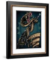 Snake and Rifle T-Shirt Template-FlyLand Designs-Framed Giclee Print