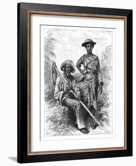 Snake Catcher and Charcoal Girl, Martinique, C1890-null-Framed Giclee Print