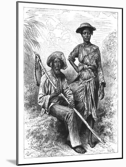 Snake Catcher and Charcoal Girl, Martinique, C1890-null-Mounted Giclee Print