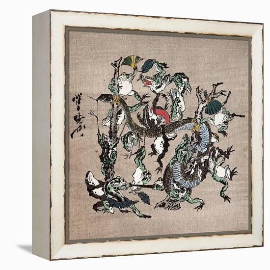 Snake Extermination of by Frog-Kyosai Kawanabe-Framed Premier Image Canvas