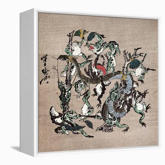 Snake Extermination of by Frog-Kyosai Kawanabe-Framed Premier Image Canvas