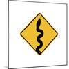 Snake in Road Sign-J Hovenstine Studios-Mounted Giclee Print