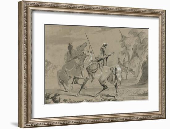 Snake Indians in Full Costume-Alfred Jacob Miller-Framed Premium Giclee Print