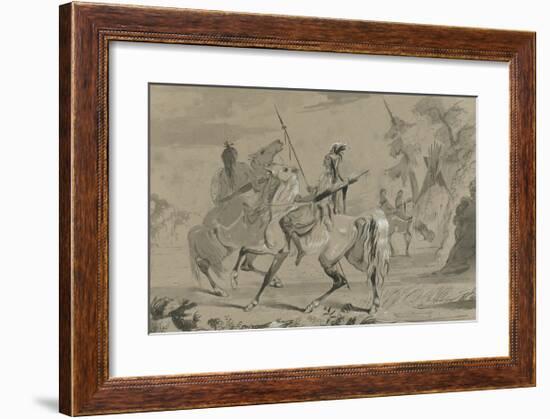 Snake Indians in Full Costume-Alfred Jacob Miller-Framed Premium Giclee Print