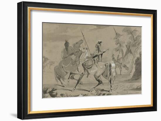 Snake Indians in Full Costume-Alfred Jacob Miller-Framed Premium Giclee Print